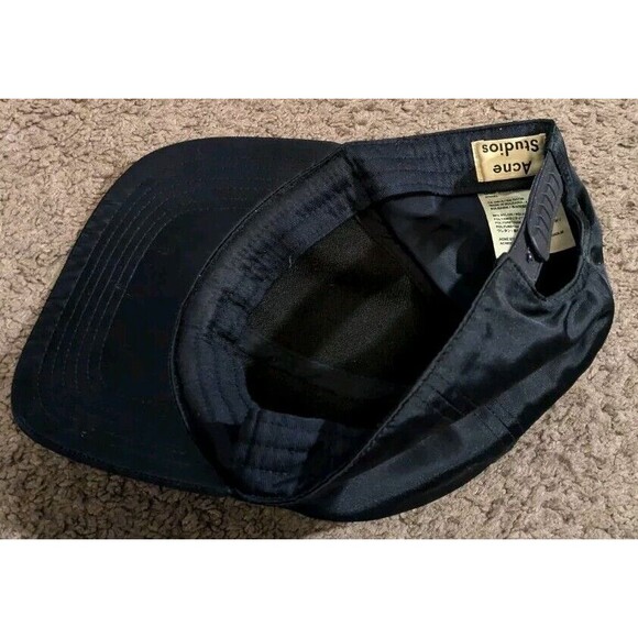 Acne Studios Classic Navy Blue Black Men's Cap O/S - Picture 4 of 4